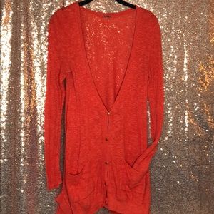 Freepeople Orange Boyfriend Cardigan